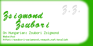 zsigmond zsubori business card